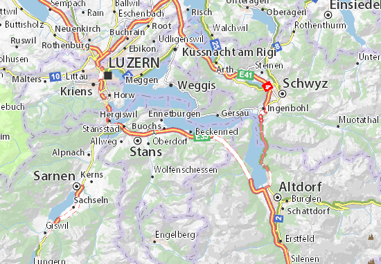 Karte Stadtplan Beckenried