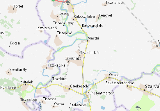 Karte Stadtplan Tiszaföldvár