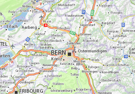 Karte Stadtplan Bremgarten bei Bern