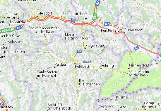 Karte Stadtplan Kornberg bei Riegersburg