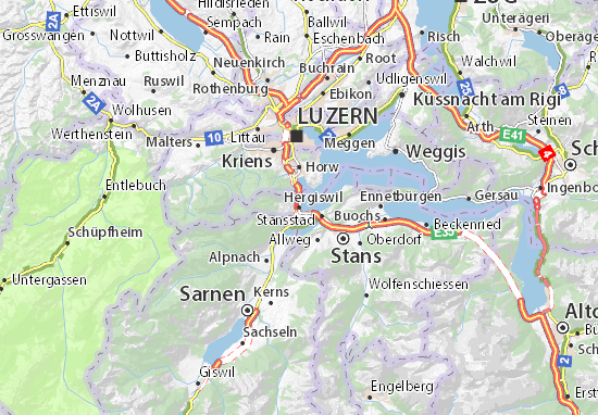 Karte Stadtplan Hergiswil