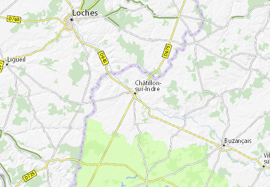 Kaart Plattegrond Châtillon-sur-Indre