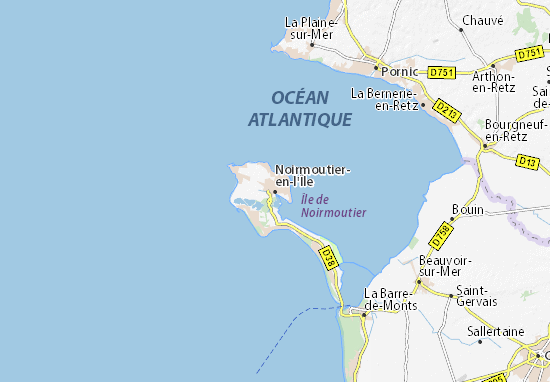 Mapa Plano Noirmoutier-en-l&#x27;Île