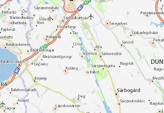 Karte Stadtplan Soponya