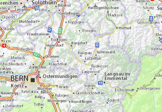 Mapa Rüegsau