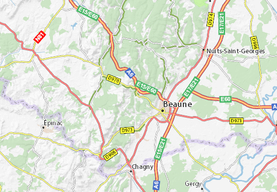 Kaart Plattegrond Bouze-lès-Beaune