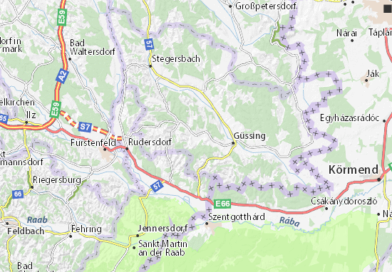 Karte Stadtplan Gerersdorf bei Güssing
