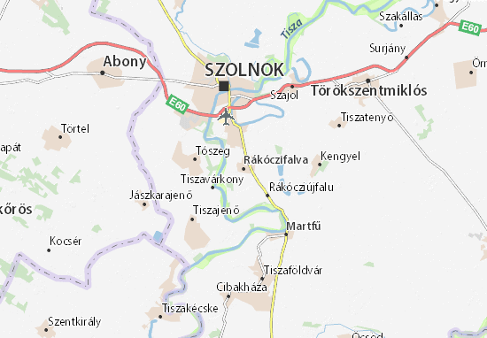 Karte Stadtplan Rákóczifalva