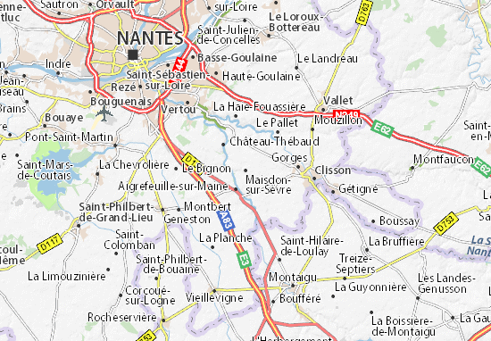 Karte Stadtplan Maisdon-sur-Sèvre