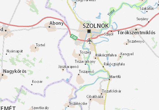 Karte Stadtplan Tószeg