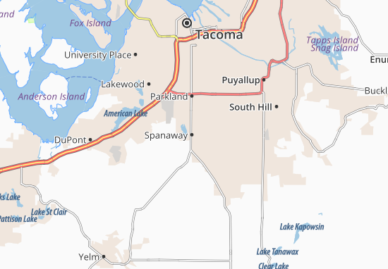 Karte Stadtplan Spanaway