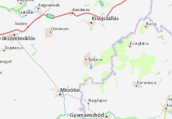 Karte Stadtplan Túrkeve