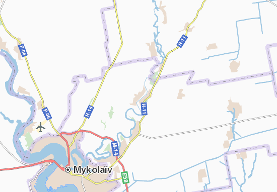 Karte Stadtplan Peresadivka