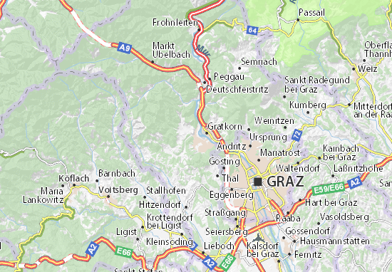 Karte Stadtplan Gratwein