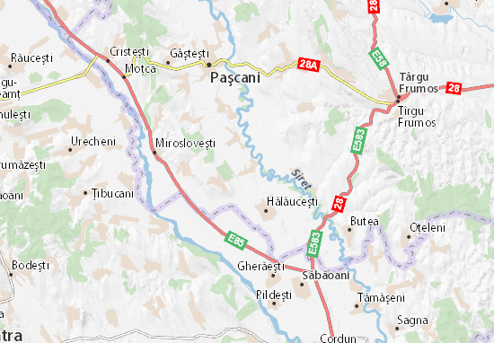 Karte Stadtplan Mogoşeşti-Siret