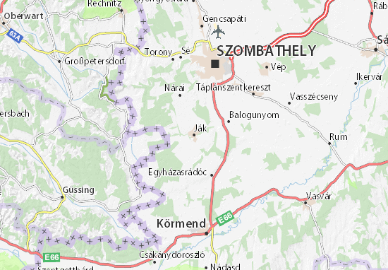 Karte Stadtplan Ják