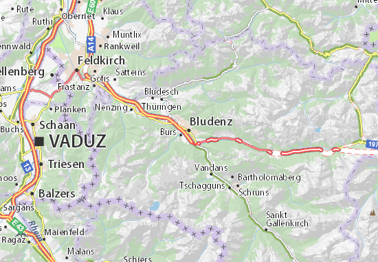 Karte Stadtplan Bludenz