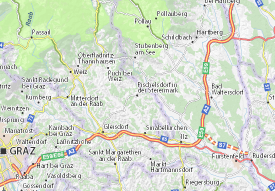 Karte Stadtplan Pischelsdorf in der Steiermark