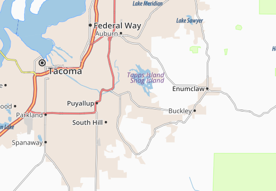 Karte Stadtplan Bonney Lake