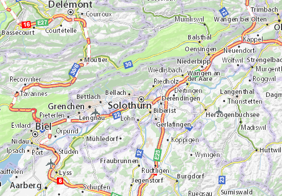 Karte Stadtplan Solothurn
