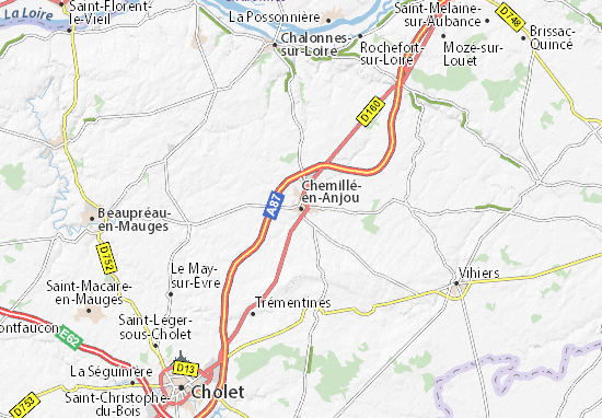 Kaart Plattegrond Chemillé-en-Anjou