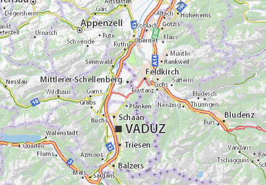 Karte Stadtplan Schaanwald