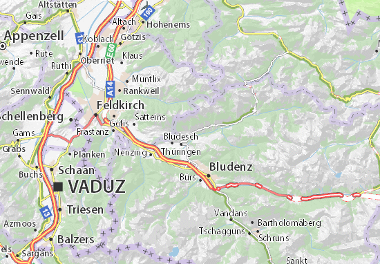Karte Stadtplan Thüringerberg