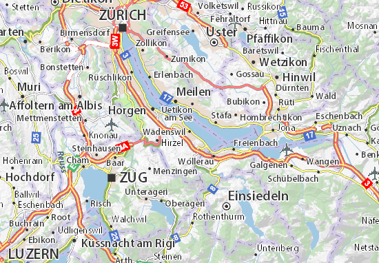 Kaart Plattegrond Wädenswil