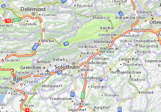 Karte Stadtplan Riedholz