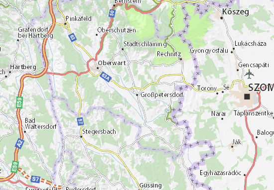 Mapa Großpetersdorf