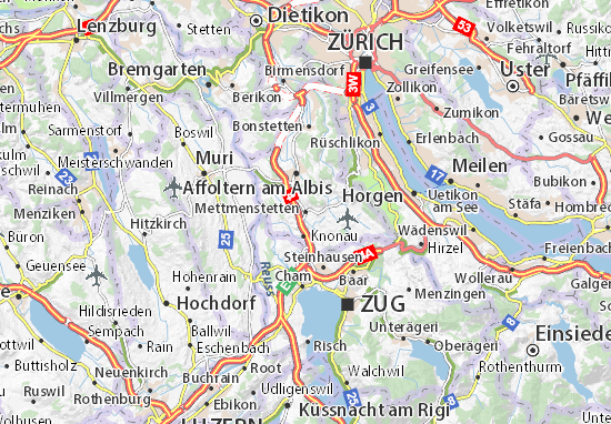 Karte Stadtplan Mettmenstetten