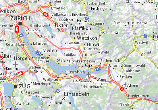 Karte Stadtplan Bubikon
