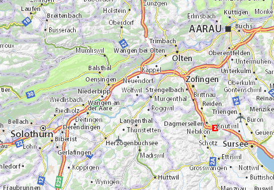 Karte Stadtplan Wolfwil