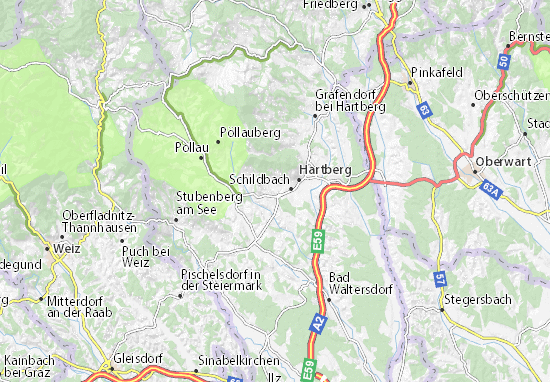 Mapa Hartberg Umgebung