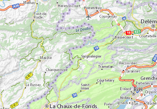 Les Pommerats Map