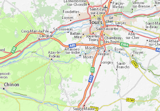 Mapa Plano Artannes-sur-Indre