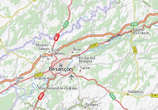 Karte Stadtplan Roche-lez-Beaupré