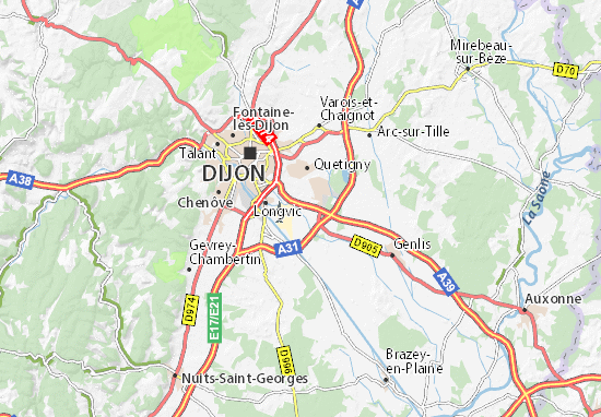 Kaart Plattegrond Neuilly-lès-Dijon