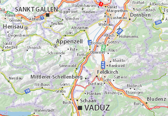 Karte Stadtplan Rüthi