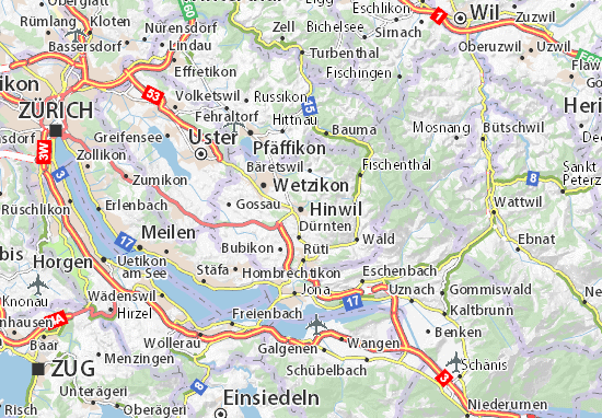 Karte Stadtplan Hinwil