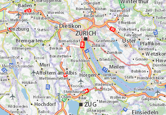 Karte Stadtplan Adliswil