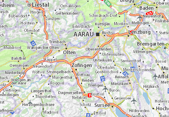 Karte Stadtplan Safenwil