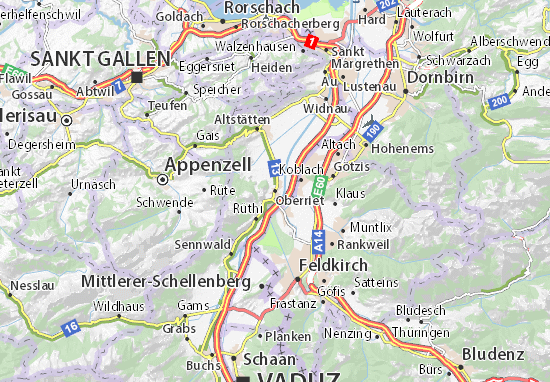 Karte Stadtplan Oberriet