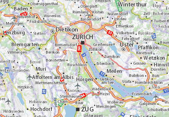 Karte Stadtplan Kilchberg