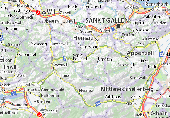 Karte Stadtplan Schönengrund