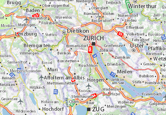 Karte Stadtplan Stallikon