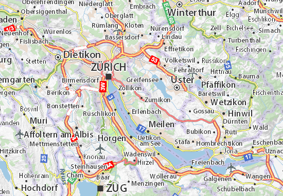 Karte Stadtplan Zumikon