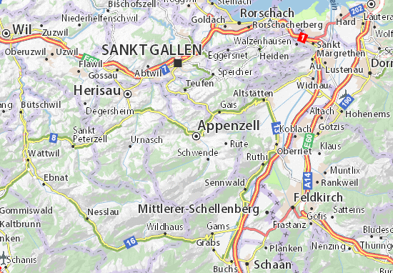 Kaart Plattegrond Appenzell