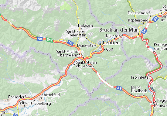 Karte Stadtplan Sankt Michael in Obersteiermark