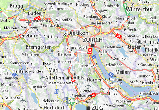 Karte Stadtplan Wettswil am Albis